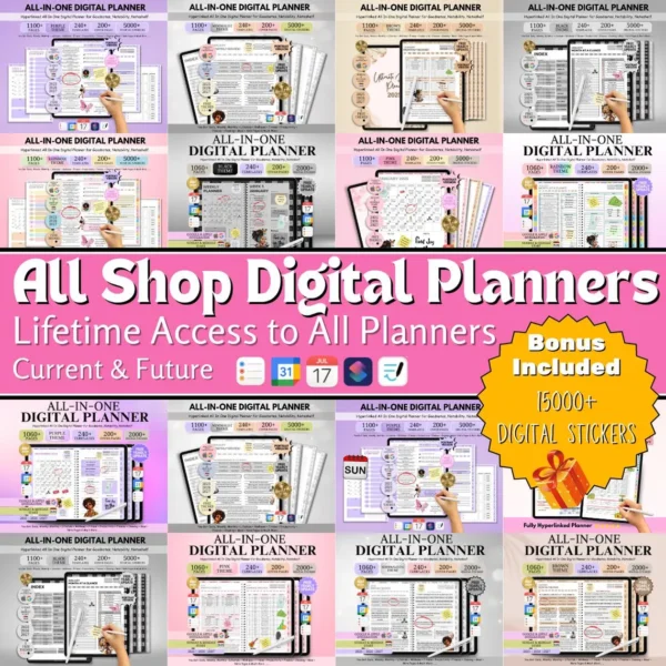 All-in-One 2025-2027 Digital Planner, Interactive Daily, Weekly, Monthly, Goodnotes & Google Calendar Sync - Image 11