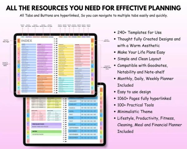 All-in-One 2025-2027 Digital Planner, Interactive Daily, Weekly, Monthly - Image 4